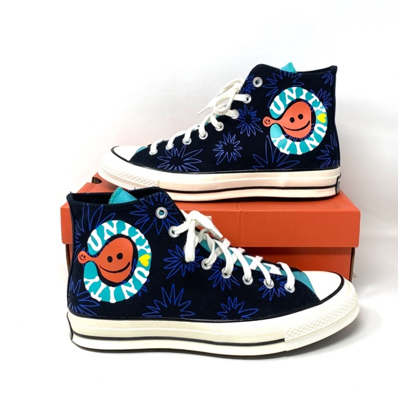 💖MEGA SALE💖Converse Chuck 70 All Star High Top Blue Black Men Canvas 172824C - Picture 3 of 10